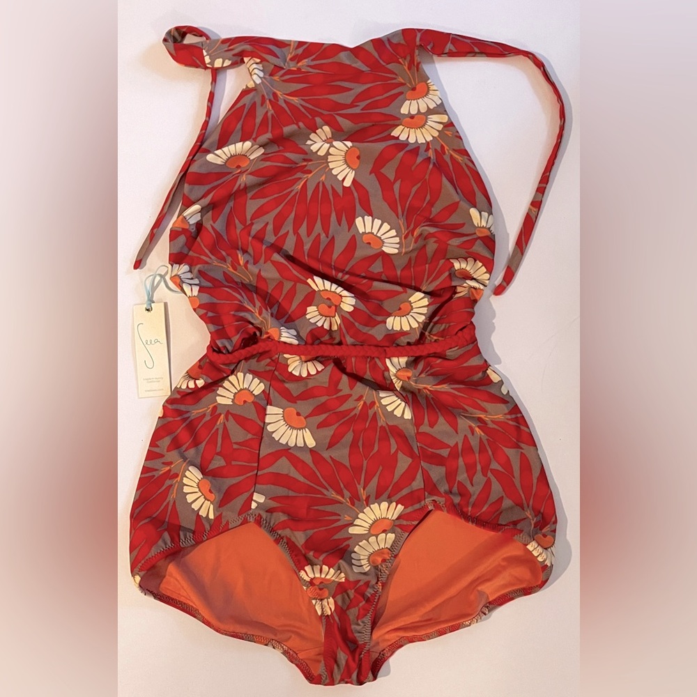 Seea "Karina" One-piece Halter style Floral Print Bathing suit